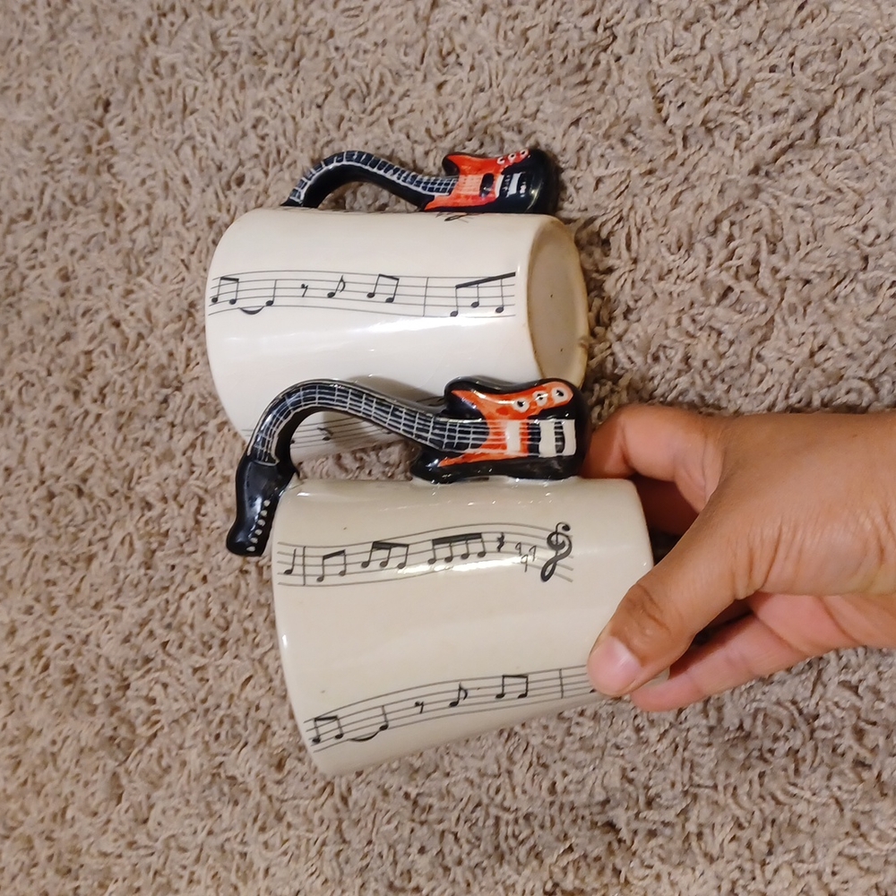 Guitar mug, set of two